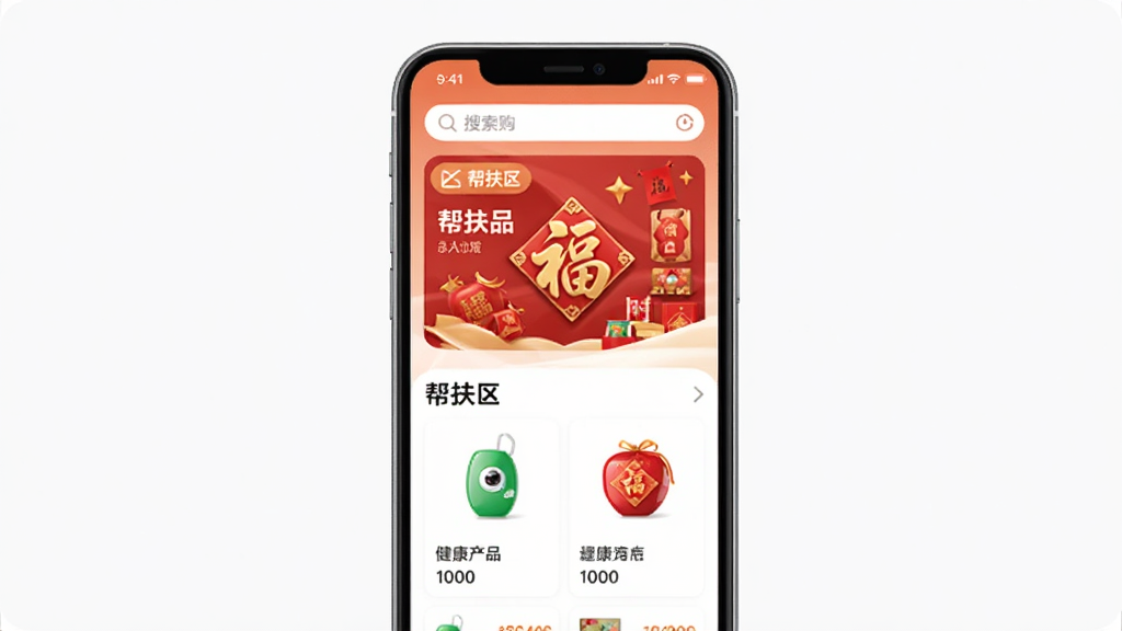 ���׹�App��ҳչʾ�󽡿���Ʒ�븣��Ʒר��������Ϊ�ֻ���Ļ���棬���־��У��Ű�������������ִ���ϸ�ڰ������������������ڡ���Ʒ��Ƭ�����ʸ��壬�ɾ����޶���Ԫ��