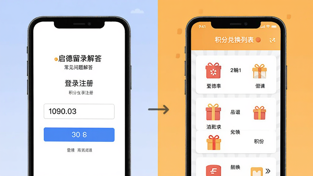 ������ѧAPP����������ʾ��ͼ������Ϊ�ֻ���Ļչʾ��¼ע�����ͻ����̳�ҳ�棬����Ϊ���ҷ����Աȣ��Ű������ʾ��¼�����Ҳ���ʾ���ֶһ��б������Ϊ��ƽ����ƣ�ϸ�ڰ�����֤������򡢻������֡���Ʒͼ�꣬�����������ɾ����޶���Ԫ��