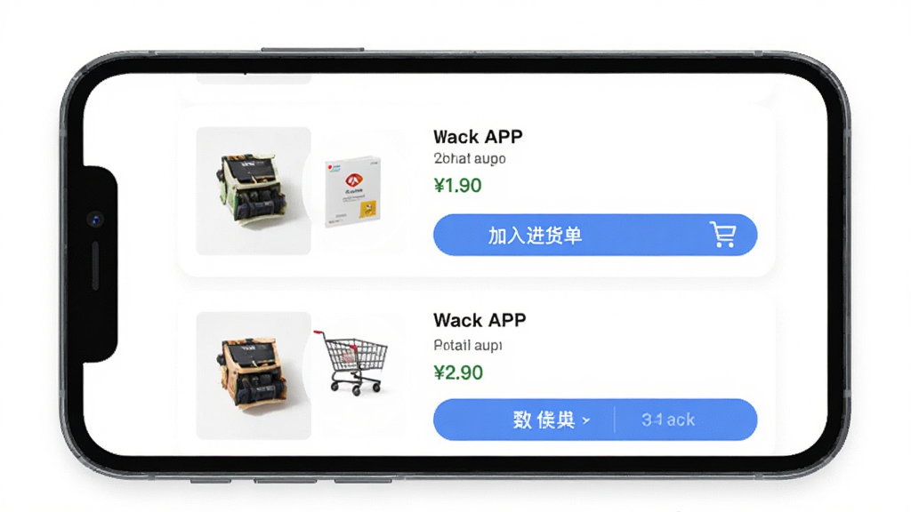 �úϼ�APP��������չʾ���ֻ���Ļ����ʾ��Ʒ�б��빺�ﳵ������Ϊ�ֻ����з��ã����ּ���������Ű�������½ṹ�����Ϊ�ִ���ƽ��UI��ƣ�ϸ�ڰ�����Ʒ����ͼ���۸��ǩ������������ť�����ʸ���ɾ��޶���Ԫ��