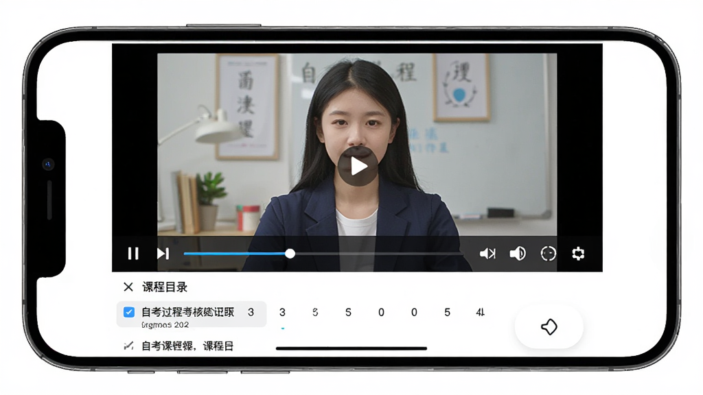 �Կ����̿���APP�γ̲��Ž��棬����Ϊ�ֻ�����������Ƶ�γ̣�����Ϊ��Ƶ������ռ��Ҫ�����·���ʾ�γ��б����Ű����������Ϊ���߽�������棬ϸ�ڰ������Ž����������ٰ�ť���γ�Ŀ¼�����ʸ��壬�ɾ����޶���Ԫ��