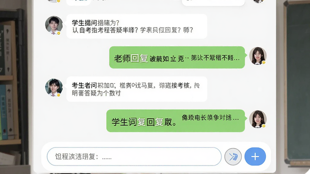�Կ����̿��˴��ɽ��棬����ʽ�Ի��б���ѧ����������ʦ�ظ�������ʾ���ײ��������ͷ��Ͱ�ť��������ˬ