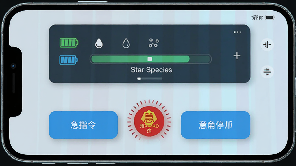 Star Species �豸ָ�ȫ����ʾ��ͼ������Ϊ�ֻ���Ļ��ʾ�豸״̬��ָ�ť������Ϊ���½ṹ���Ű��࣬���Ƽ��У�ϸ�ڰ�������ˮ��ͼ��ͼ�ͣ��ʾ�������������ɾ����޶���Ԫ��
