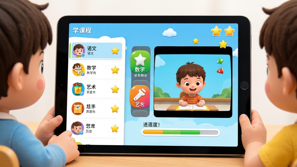 ǰ��ͬѧAPP����չʾ������Ϊ��ͨ��ͯ��ƽ�����ǰѧϰ������������������������ͼ������������ѧӢ��������ʷͼ�꣬�Ű����ҷ������γ��б��Ҳද����ѧ�������������ͯȤ��ϸ�������ǽ����ͽ����������ʸ���ɾ��޶���Ԫ��