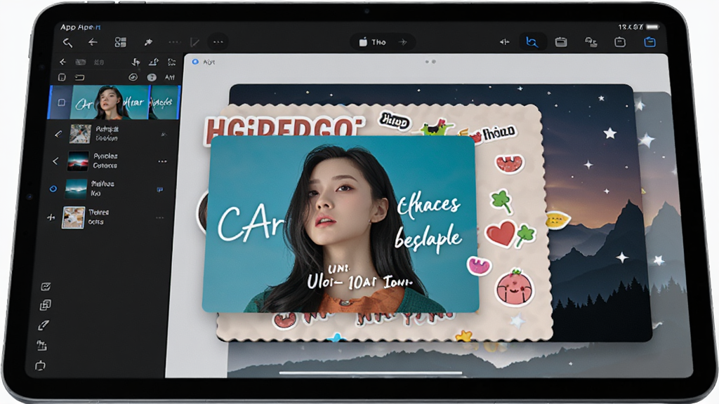һ��ƽ�������Ļ��ʾ��ͼ��ͼ��ɫʦApp��ͼ��༭���棬�������ж��ͼ����ӣ�����������֡���ֽ�ͱ��������ͼ����������ɼ������沼��רҵ���࣬����ִ��Ƽ��У�ϸ�ڷḻ�����ʸ��壬�ɾ��޶���Ԫ��