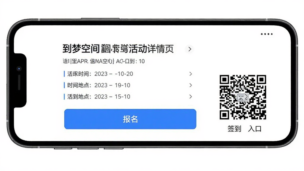 ���οռ�APP�����ҳչʾ������ť��ǩ����ڣ���������Ϊ�ֻ���Ļ���������½ṹ���Ű����룬����Լ����ϸ�ڰ�������⡢ʱ��ص㡢������ť��ǩ����ά�룬���ʸ��壬�ɾ����޶���Ԫ��