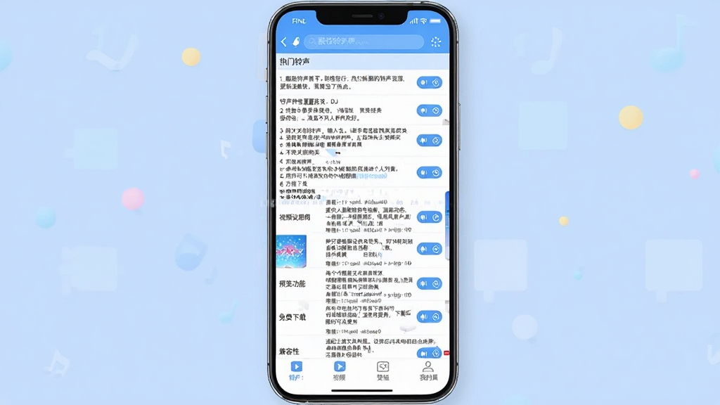 ��������App�����棬�������������м�չʾ���������б���ÿ�������Ҳ������������ð�ť���ײ�������������������Ƶ����ֽ���ҵ��ĸ�ͼ�꣬�ֻ���Ļ���沼�֣���ƽ��UI���������ɫ����ɫ������ɾ����࣬��������]<h3>����������������Դ�ḻ��</h3><p>1.����������¼���������С�������ӱ��������Դ�������ٶȿ죬���������ȵ㡣</p><p>2.�������า��Ӣ�ġ�DJ����Ц����Ϸ������ȶ��ַ�����㲻ͬ��Ⱥ��ϲ�á�</p><p>3.�����������������ṩ������ʾ��������������֪ͨ���ȶ��ַ��ࡣ</p><p>4.֧�ֹؼ���������������������ֻ���ʾ��ܿ��ٶ�λ��Ҫ��������</p><p>5.����������֧������������������أ�����Ҫ���ѹ���</p><p>6.�û����Խ�ϲ���������ղص������б��������´ο��ٲ���ʹ�á�</p><h3>��������������Ƶ�㹦��˵��</h3><table style=