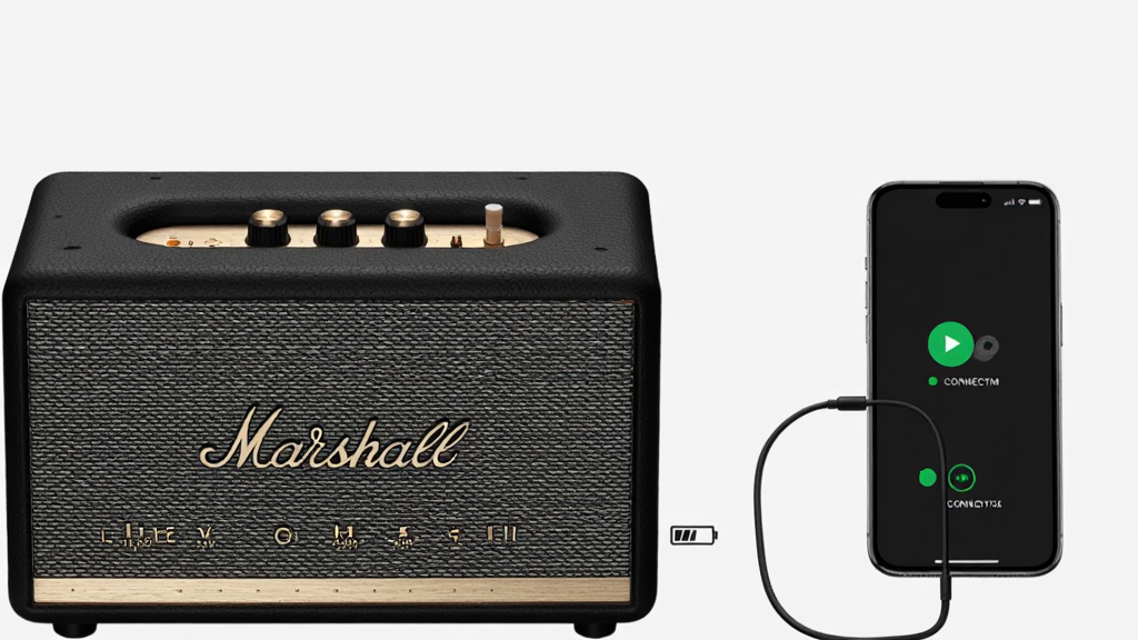 ����ΪMarshall�����������ֻ����ӳ���������Ϊ���������ֻ����ң��Ű����ҶԳƣ����Ϊ��Լ��Ʒ��Ӱ��ϸ�ڰ��������ϵĵ���ͼ����ֻ���Ļ�ϵ�����״̬�����ʸ���ɾ��޶���Ԫ��