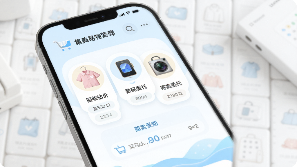 ��������APP�ٷ�������������ܽ��棬�ֻ���Ļ��ʾ���չ��ۺͼ���ί��ҳ�棬��������������Ʒͼ�꣬����������Բ����ƣ��������ǳɫ������������ϸ�ھ��£����ʸ��壬�ɾ��޶���Ԫ��