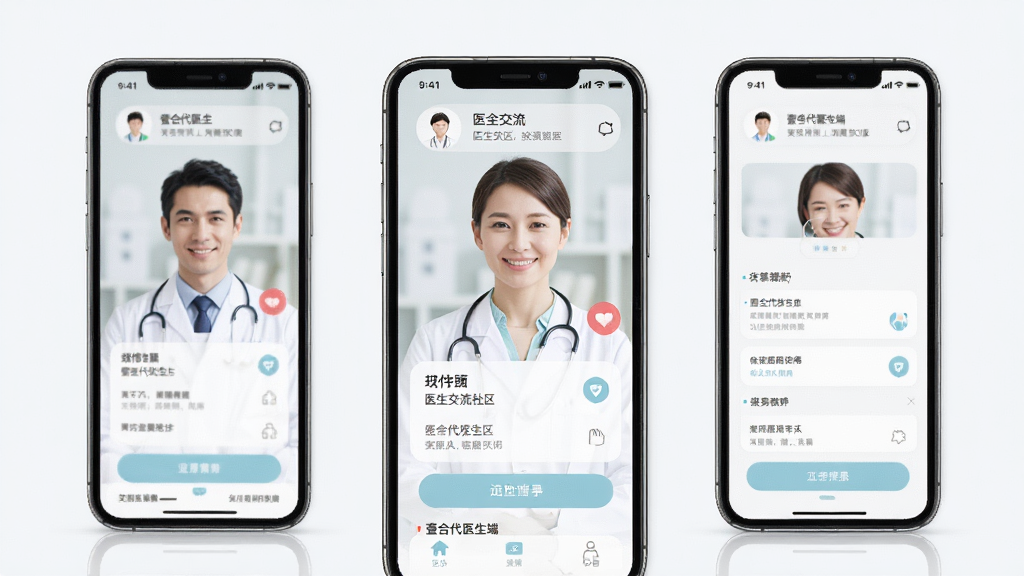 壹合代医生端 医生交流社区 手机界面 布局合理 排版舒适 风格简约 细节精致 画质高清 干净 无多余元素