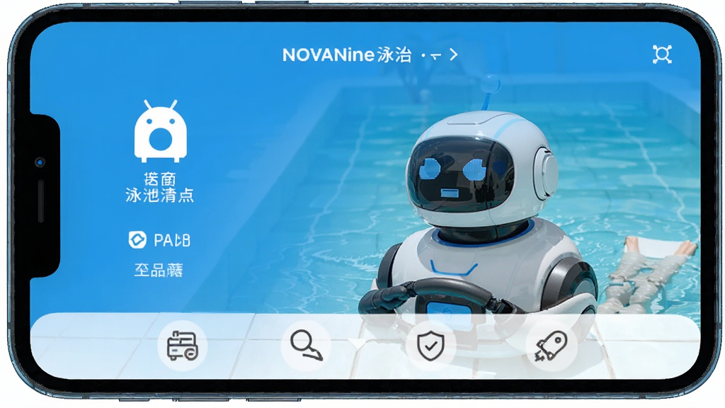 NovaNine 泳池清洁机器人 App操作 安卓版 功能界面