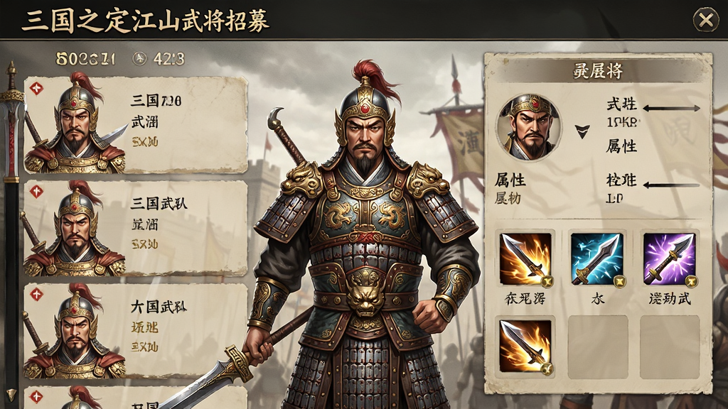 ����֮����ɽ�佫��ļ���棬����Ϊ�Ŵ��������棬�������չʾ�佫�б����Ҳ���ʾ���Ժͼ��ܣ��Ű�������������дʵ��ϸ���б�����������·�����ʸ��壬�ɾ����޶���Ԫ��