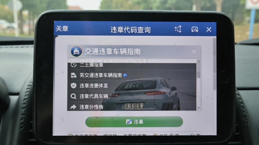 交通违章车辆指南 违章代码查询界面