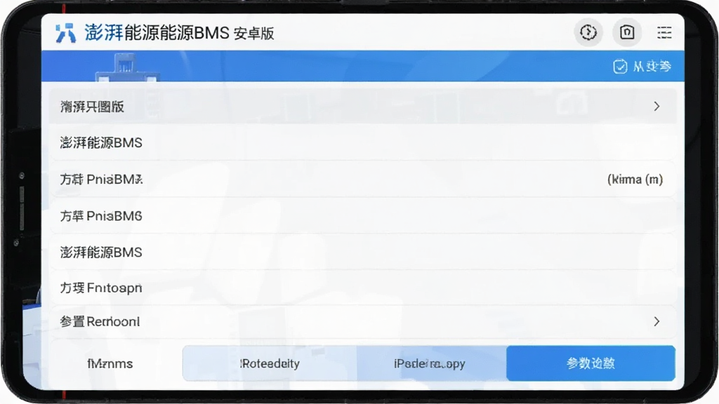 澎湃能源BMS 安卓版 参数设置界面