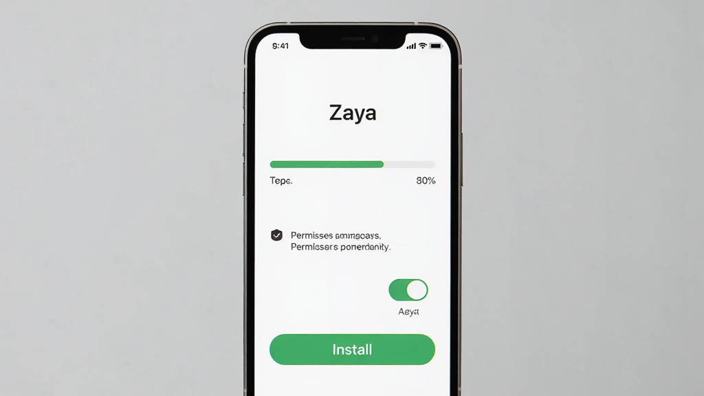 ZayaӦ�ð�װ����ҳ�棬����Ϊ�ֻ���Ļ��ʾ��װ��������Ȩ����ʾ������Ϊ�������У��Ű�����������Լ�ִ���ϸ�ڰ�����װ��ť��Ȩ�޿���ͼ�꣬���ʸ��壬�ɾ����޶���Ԫ��