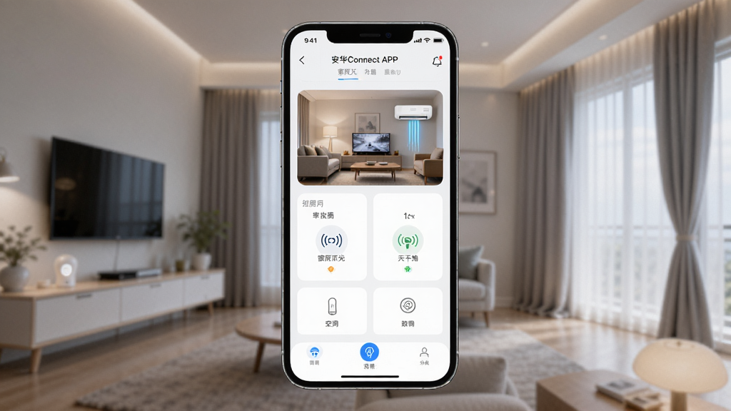 ����Connect APP����չʾ���ֻ���Ļ��ʾȫ�������豸������壬�����ƹ⡢�յ�������״̬һĿ��Ȼ���������ִ���ǳɫ�����������������Ƽ�����������ںϣ����ʸɾ����޶���Ԫ��