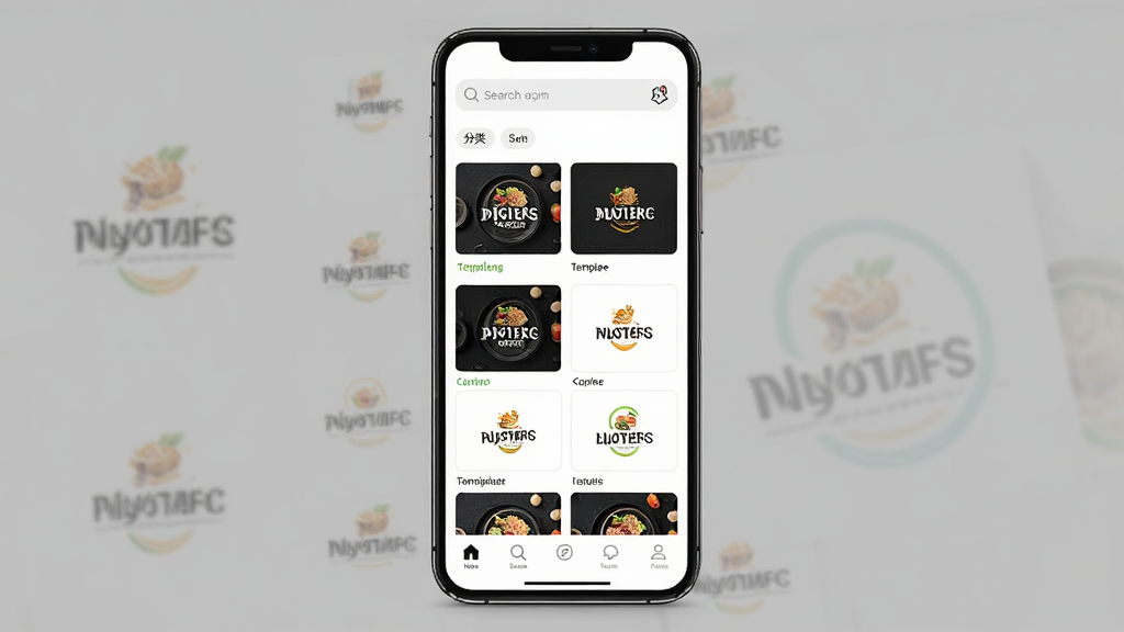 Logo�̱������������չʾ������Ϊ�ֻ���Ļ��ʾ����ʳƷ��logoģ�壬����Ϊ���½ṹ���������������в���������ģ������ͼ���ײ����������Ű�����������������ִ���ϸ�ڰ���ģ��Ԥ��ͼ�ͷ����ǩ�����ʸ��壬�ɾ����޶���Ԫ��