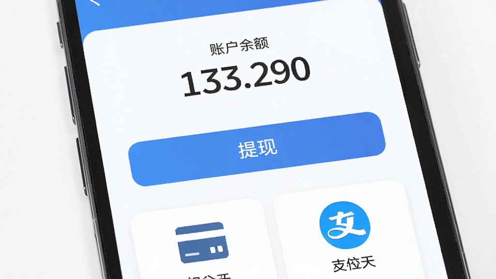 �ֻ�Ӧ��Ǯ������ҳ�棬������ʾ�˻�������ֺ����ְ�ť���·��г����п���֧����ͼ�꣬��ɫ����ɫ�Ͱ�ɫΪ������������񣬲������������ʸɾ����޶���Ԫ��