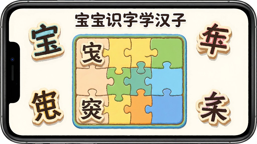 ����ʶ��ѧ���������е�ƴͼ��Ϸ���棬��ͨ��񣬻�������ɢ��ĺ��ֲ�����ƴͼ�װ壬ɫ�����ޣ���ͯ�Ѻã����־��У��Ű����������ʸ��壬�ɾ��޶���Ԫ��