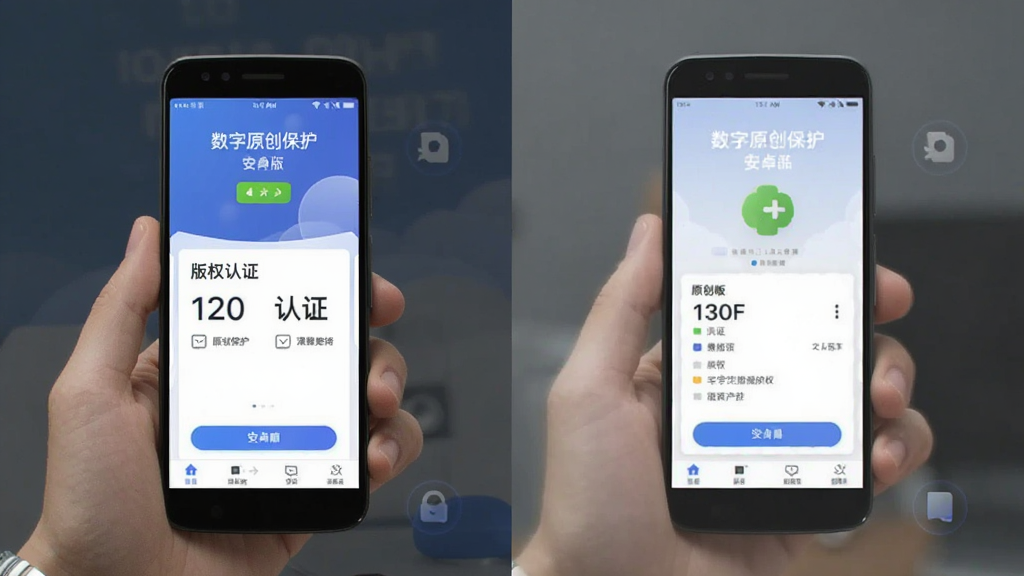数字原创保护 安卓版 版权认证 界面