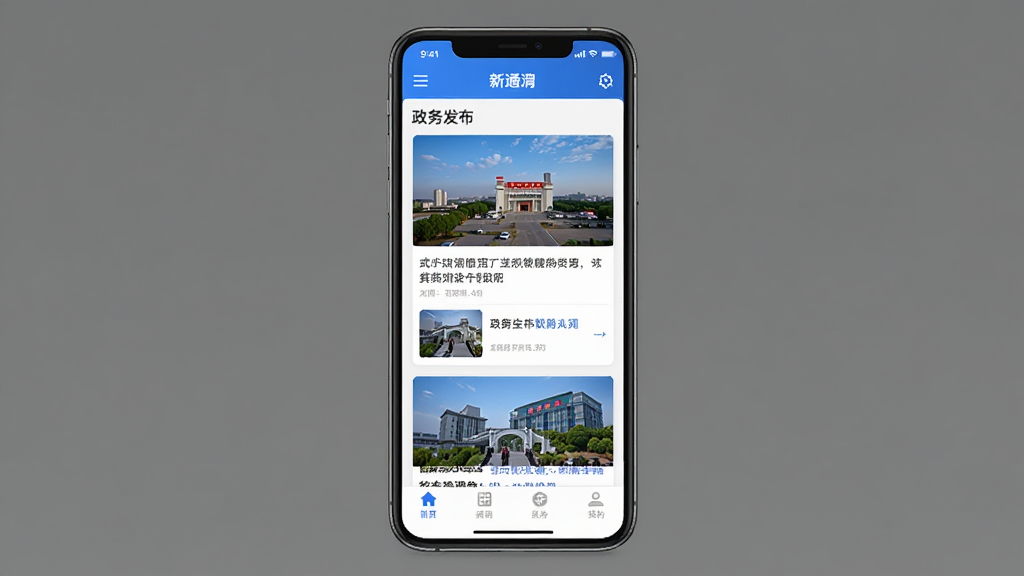 ��ͨμAPP����չʾ���ֻ���Ļ����ʾ������Ѷ�б������񷢲���Ŀ������Ϊһ�������ֻ������־��У��Ű��࣬���Ϊ�ִ���ƽ����ƣ�ϸ�ڰ�����ɫ��ɫ����������ͼ�Ŀ�Ƭ���ײ������������ʸ��壬�ɾ����޶���Ԫ��