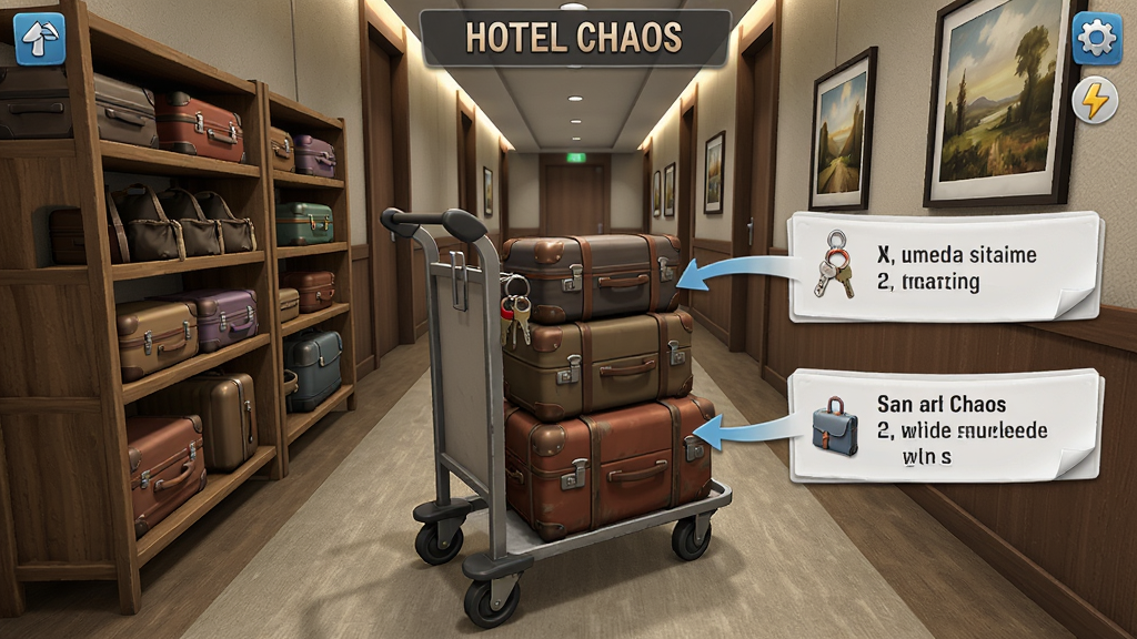 Hotel Chaos �Ƶ�����ģ������Ϸ���Խ���չʾ�������Ƴ��ͻ�����������������Ϊ���Ƴ�װ�������䣬����Ϊ�Ƶ����ȣ��Ű�Ϊ���Բ����ע�����Ϊ3Dģ����Ϸдʵ���ϸ�ڰ���������ܡ�Կ�״�������ǽ�棬���������ɾ��޶���Ԫ��