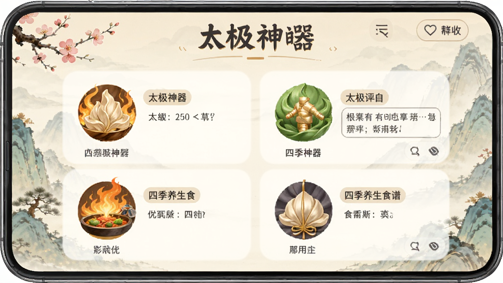 太极神器 安卓版 四季养生食谱界面