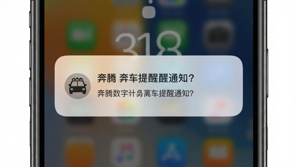 奔腾数字钥匙 离车提醒通知图,主体为手机锁屏弹出提醒卡片,布局顶部居中,排版干净,风格写实UI,细节展示车窗未关图标与文字提示,画质高清,干净,无多余元素