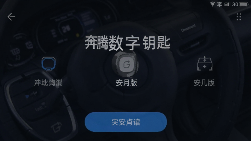奔腾数字钥匙 安卓版 操作界面截图