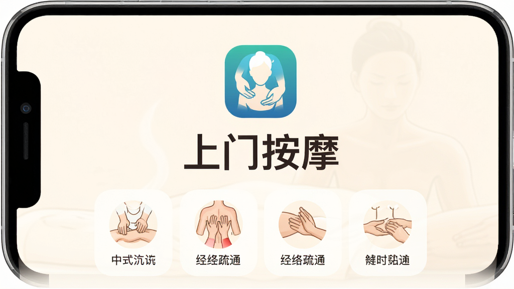 �������Ű�ĦApp���ֻ��ϵ�������չʾ����������Ϊ����Logo�롰���Ű�Ħ������⣬����Ϊ��͵��װ�ɫ�����ֲ��þ��жԳƽṹ���Ű��࣬���Ϊ�ִ���Լ��ϸ�ڰ�����ʽ���á�������ͨ�ȷ������ͼ�꣬���ʸ��壬�ɾ����޶���Ԫ��