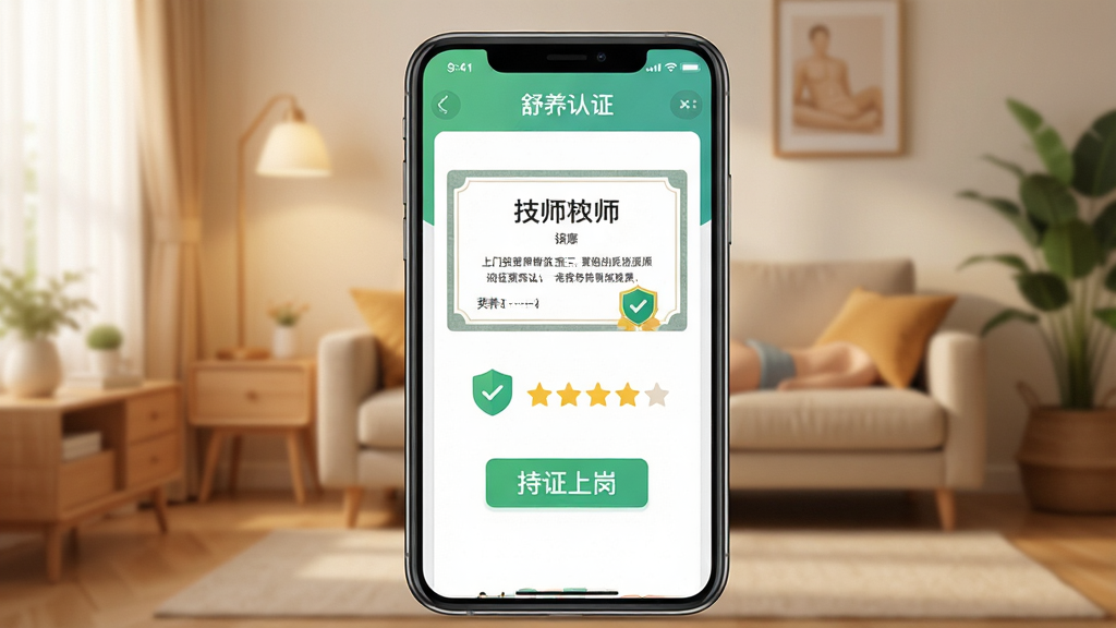 �ֻ���Ļչʾ�������Ű�ĦApp�ļ�ʦ������֤ҳ�棬��������Ϊ��ʦ֤�����Ǽ����֣�����Ϊ��ܰ�Ӽһ��������ּ���������Ű�������½ṹ�����Ϊ�ִ���ƽ����ƣ�ϸ�ڰ�����ɫ��ȫ����ͼ���롰��֤�ϸڡ����������ʸ��壬�ɾ����޶���Ԫ��