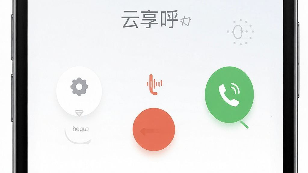 云享呼通话功能预览图,主体为手机端通话界面,布局上下结构,排版清晰,风格简约清爽,细节包含保持、录音、转接按钮图标,画质干净无多余元素
