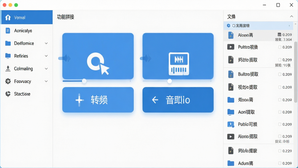 ��Ƶƴ���������棬��������չʾ���ʽת������Ƶ��ȡ��Ƶ��ť�����Ϊ���ܵ��������Ҳ�Ϊ�ļ��б�������������ˬ��������ɫ����ƽ����ƣ��ɾ��޶���Ԫ�أ����廭��