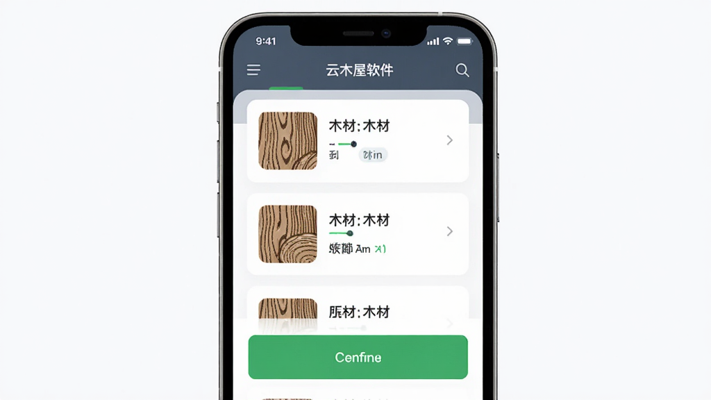 ��ľ���������棬����Ϊ�ֻ���Ļչʾľ���б���ƥ�䰴ť������Ϊ���½ṹ���Ű������������Ϊ�ִ�����Ƽ��磬ϸ�ڰ���ľ������ͼ�����ɫȷ�ϰ�ť�����ʸ��壬�ɾ����޶���Ԫ��
