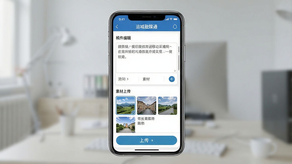 �˳���ýͨ�ƶ��ɱ���棬����Ϊ�ֻ�չʾ����༭���ز��ϴ������־��У��Ű������������Ч��ϸ�ڰ������������ͼƬ����ͼ���ϴ���ť�����ʸ���ɾ��޶���Ԫ��