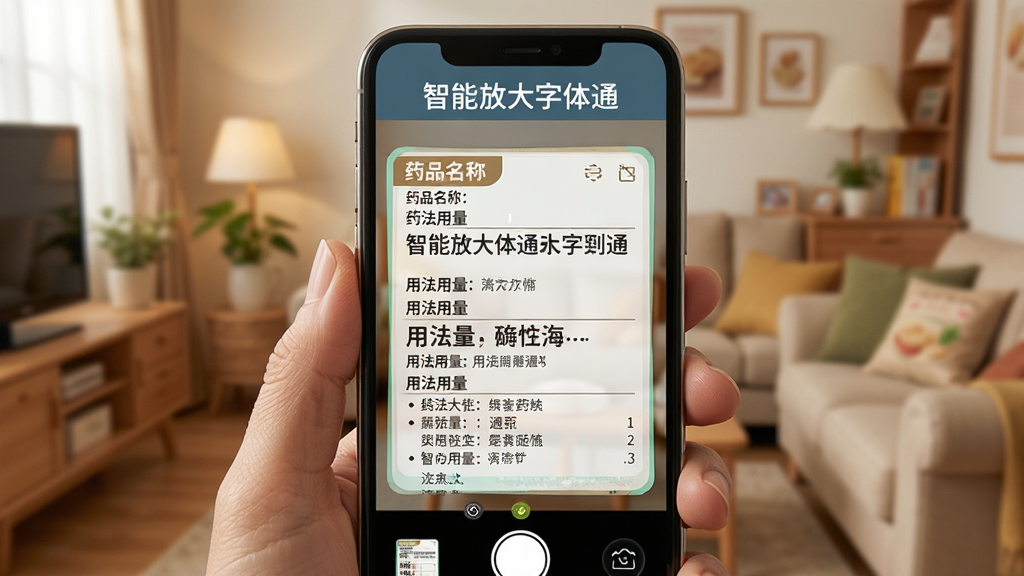���ܷŴ�����ͨ����ҩƷ��¼���ܽ��棬�ֻ�����ͷ��׼ҩƷ˵�������ɨ��ʶ����Ļ����ʾ�Ŵ��ҩƷ������Ϣ�����涥���С����ܷŴ�����ͨ������������Ϊ�Ӽһ���������Ϊ�����ֻ��������棬�Ű������׶������Ϊ��ܰ���ϻ���ƣ�ϸ�ڰ���ҩƷ���ơ��÷������ȴ���չʾ�����ʸ��壬�ɾ����޶���Ԫ��