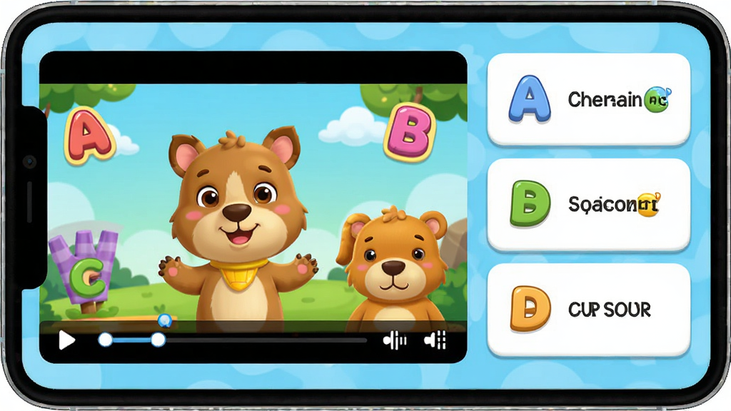 ��ԾӢ������APP����չʾ������Ϊ��ͨ���Ӣ�Ķ�������ҳ�棬�������Ϊ������Ƶ�����Ҳ�Ϊ�ʻ㿨Ƭ���Ű��������򣬷�����ͯȤ��ϸ�ڰ�����ɫ��ĸͼ��Ϳ�ͨ�����ɫ�����ʸ���ɾ��޶���Ԫ��