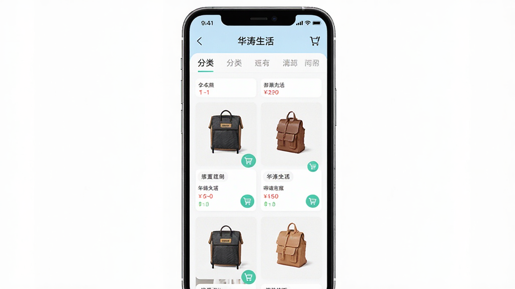 ��������App�����̳ǽ���չʾ���ֻ���Ļ����ʾ��Ʒ�б�����ർ��������Ϊһ�������ֻ������־��У��Ű��࣬����ִ����£�ϸ�ڰ�����ƷͼƬ���۸��ǩ�����ﳵͼ�꣬�����������ɾ����޶���Ԫ��