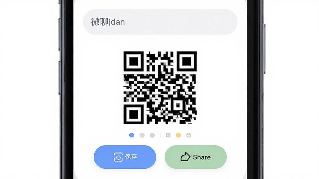 微聊记录还原文本生成二维码界面,主体为手机屏幕展示输入框和生成的二维码图形,布局居中对称,排版简洁,风格柔和圆角,细节包含保存和分享按钮,画质干净无多余元素