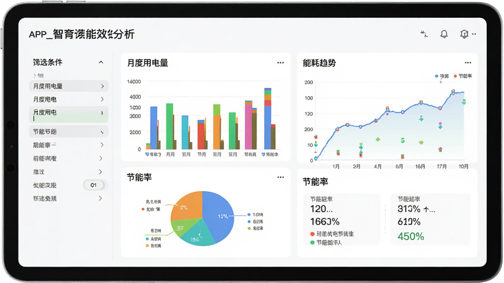 ���ǻ�����άAPP_Operating��Ч����ҳ�棬����Ϊƽ�������Ļչʾ��ɫ��״ͼ�ͱ�ͼ���������Ϊɸѡ�������Ҳ�Ϊ�ܺ�����ͼ���Ű����룬��������Լ��ϸ�ڰ������¶��õ������������ʡ������ֱ�ǩ�������������ɾ�������Ԫ��