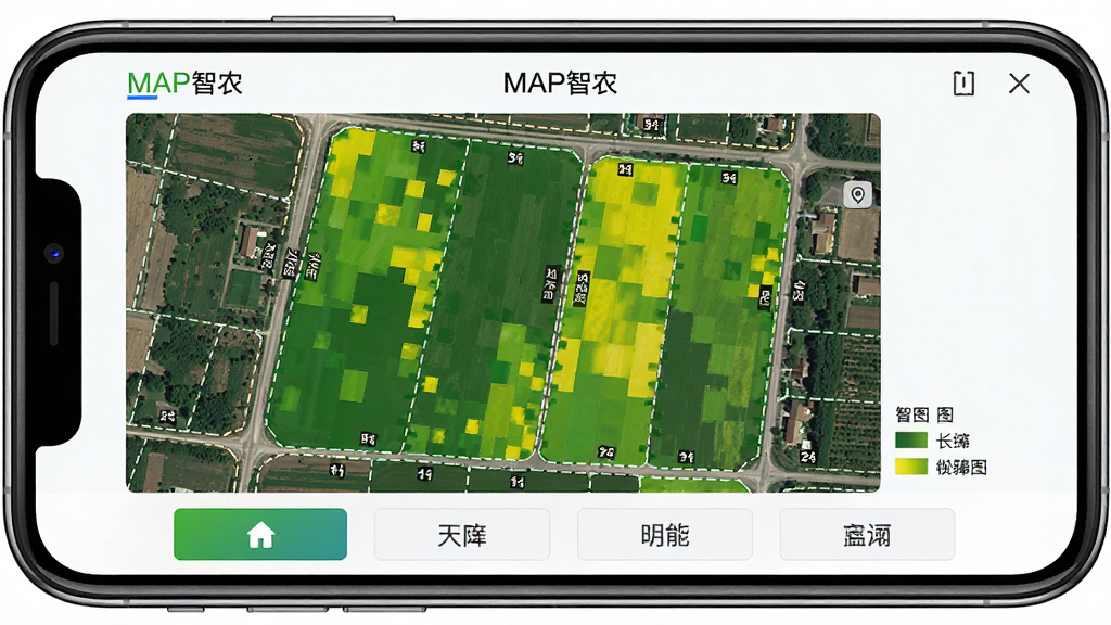 MAP��ũң�й��ܽ��棬�������ֻ���Ļ��ʾũ�����ǵ�ͼ����ɫ�ͻ�ɫɫ�����ֳ��ƣ�����Ϊ�����������ơ�MAP��ũ�����м��ͼ���򣬵ײ����ܰ�ť���Ű��࣬���дʵ�Ƽ��У�ϸ���еؿ�߽��ߺͳ���ͼ�������������ɾ����޶���Ԫ��