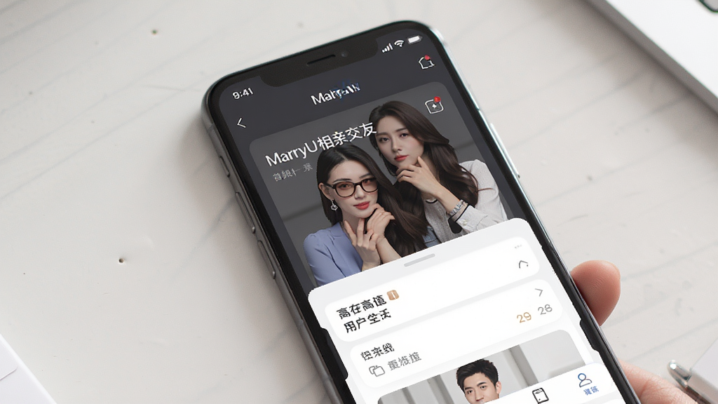 MarryU���׽��� �߾�ֵ�û�Ⱥ�� Ӧ�ý���չʾ �ֻ���Ļ ������ŷ�� �ɾ����� �޶���Ԫ��