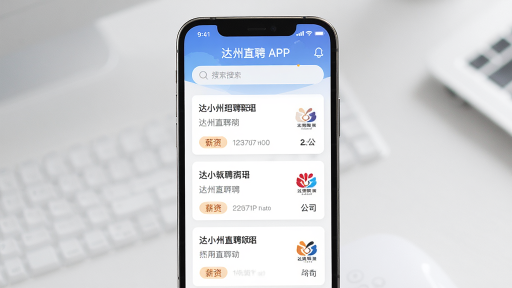 һ���ֻ���ƸӦ�ý��棬����Ϊ�ֻ���Ļչʾ����ֱƸAPP��ְλ�б�ҳ�棬���־��У��Ű����������Ϊ�ִ���Լ����磬ϸ�ڰ���������ְλ��Ƭ��н�ʱ�ǩ�͹�˾logo�����ʸ��壬�ɾ����޶���Ԫ��