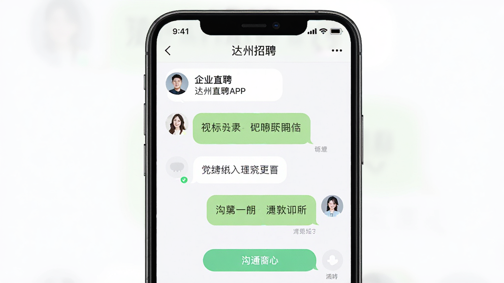 һ���ֻ���ƸӦ��������棬����Ϊ�ֻ���Ļչʾ����ֱƸAPP��ֱ�Ĵ��ڣ�����Ϊ�Ի��������ҷֲ����Ű��࣬���Ϊ�����罻�磬ϸ�ڰ�����ҵͷ��ְλ���ơ���ͨ��ť�����ʸ��壬�ɾ����޶���Ԫ��