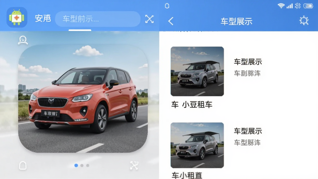 车小豆租车 安卓版 车型展示界面
