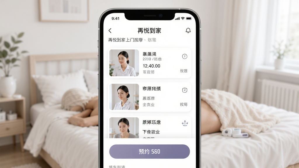 ���õ������Ű�ĦAPP��ҳչʾ������Ϊ�ֻ���Ļ���棬���־��У��Ű�����������Լ�ִ���ϸ�ڰ�����ʦ�б���ԤԼ��ť�����ʸ��壬�ɾ��޶���Ԫ��