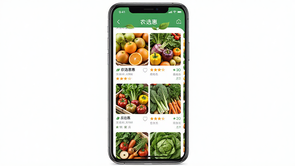ũѡ��app����չʾ������Ϊ�ֻ���Ļ��ʾũ��Ʒ�б������־��У��Ű��࣬���������Ȼ��ϸ�ڰ�������ˮ�����߲�ͼƬ�������������ɾ����޶���Ԫ��