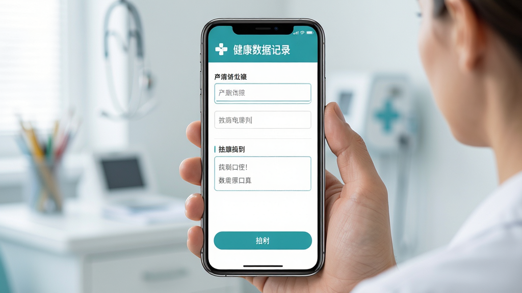 Patient Link �������ݼ�¼ҳ�棬����Ϊ�ֻ���Ļչʾ������д���棬�������½ṹ���Ű��࣬�������ҽ�Ʒ磬ϸ�ڰ����������ύ��ť�����ʸ��壬�ɾ����޶���Ԫ��