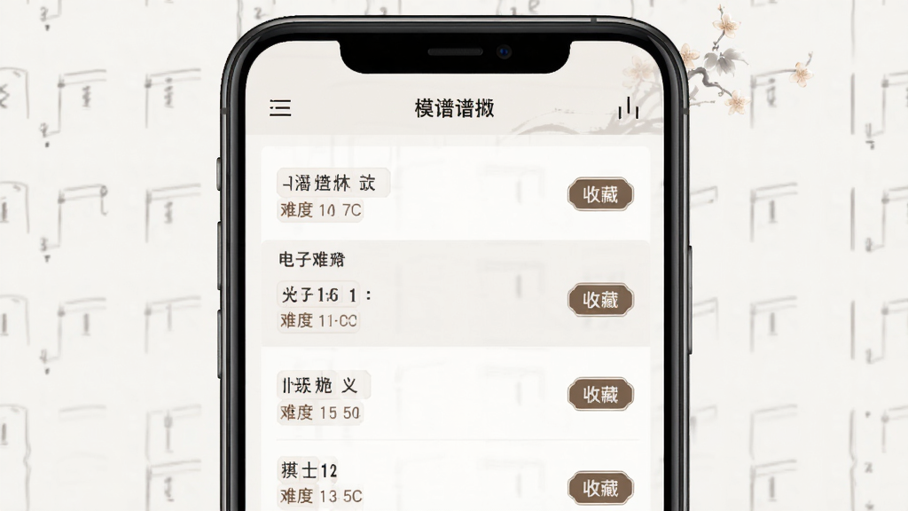 ���ӹ���ģ�����׿���棬����Ϊ�ֻ���Ļչʾ���������б�������Ϊ���½ṹ���Ű����������Ϊ��Լ���磬ϸ�ڰ����������ơ��Ѷȱ�ע���ղذ�ť�����ʸ��壬�ɾ����޶���Ԫ��