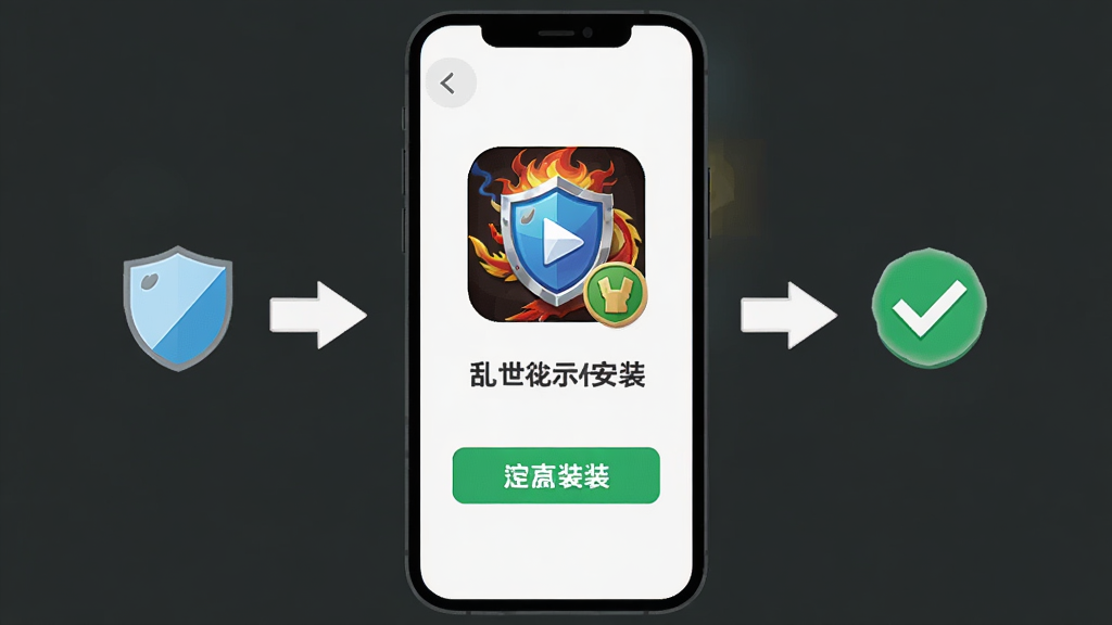 �������갲ȫ���ذ�װʾ��ͼ������Ϊ�ֻ���Ļ��ʾ��Ϸͼ���밲װ��ť�����־���չʾ�����ͷ���Ű���̷̳�񣬷�����±�ƽ����ϸ�ڰ������ư�ȫ��ʶ�빴ѡͼ�꣬���������ɾ��޶���Ԫ��