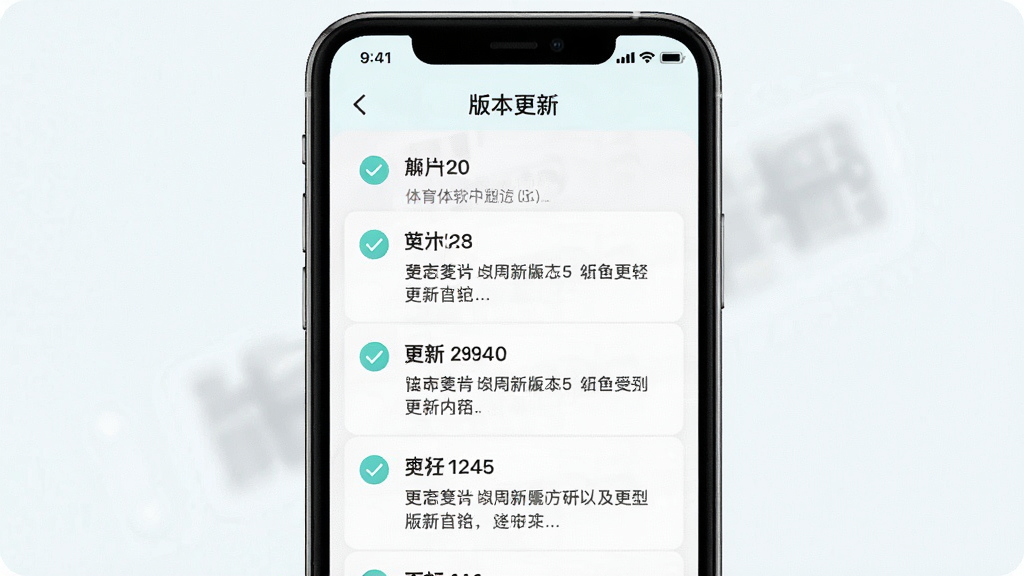 �������������°汾����չʾͼ����������Ϊ�ֻ���Ļ����Ļ����ʾ�汾������־�б�������Ϊ�����Ű棬���Ϊ����ǳɫϵUI��ϸ�ڰ�����ѡͼ�ꡢ�汾�š������������֣������������ɾ����޶���Ԫ��